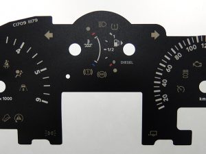 Range Rover Sport MPH to KMH Conversion Dial for imported / exported vehicle. Part No. C1709
