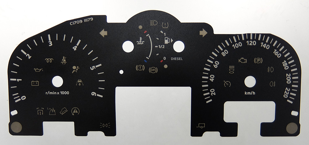Range Rover Sport MPH to KMH Conversion Dial for imported / exported vehicle. Part No. C1709