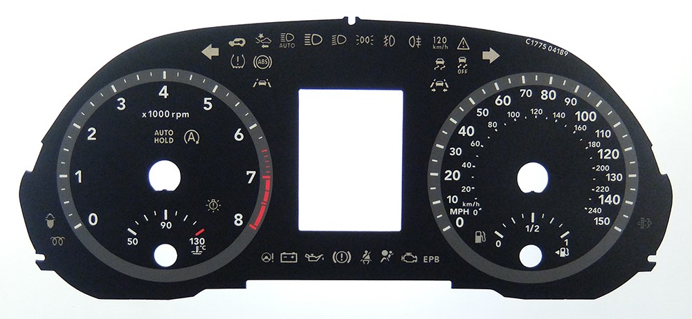 Hyundai i30, Mk3 Petrol model. KMH to MPH Conversion Dial for imported vehicle. Part No. C1775