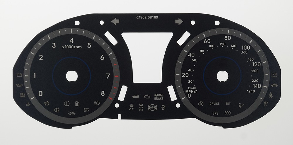 Hyundai Veloster, KMH to MPH Conversion Dial for imported / exported vehicle. Part No. C1802