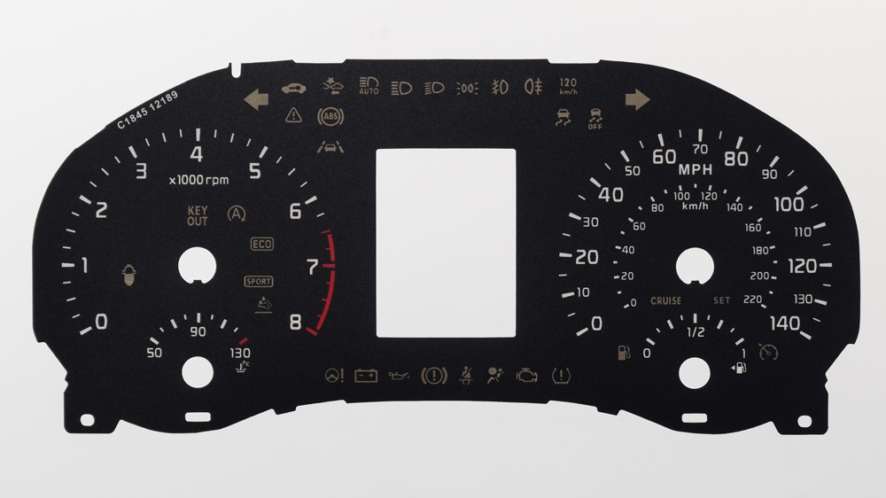 Kia Rio & Stonic (Petrol), KMH to MPH Conversion Dial for imported / exported vehicle. Part No. C1845