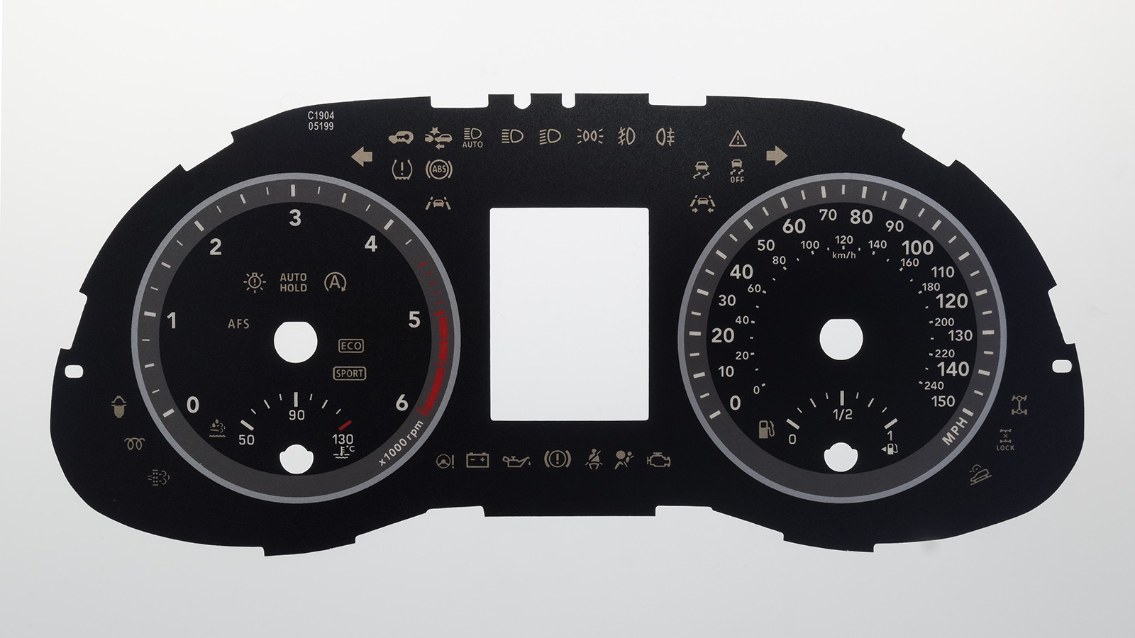 Hyundai Kona Diesel KMH to MPH Conversion Dial for imported / exported vehicle. Part No. C1904