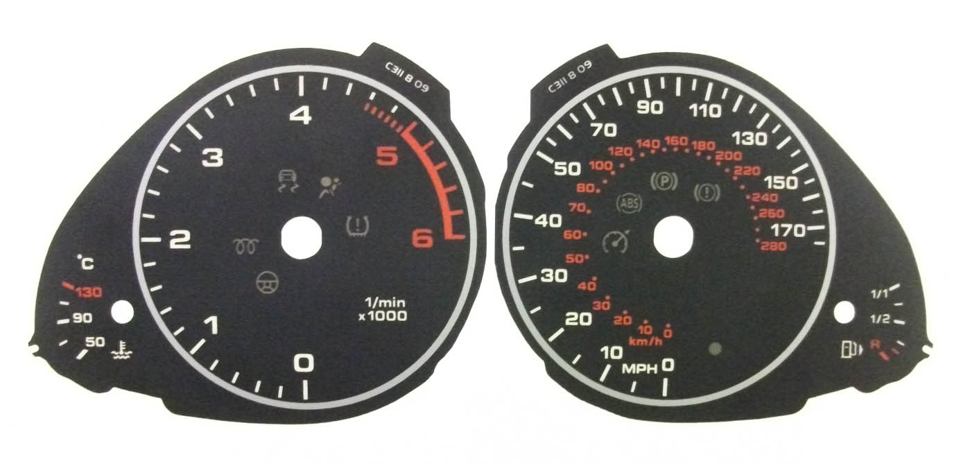 A5 Diesel. KMH to MPH Conversion Dial for imported vehicle. Part No. C311