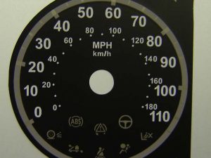 Ducato, Boxer, Rambler, Relay, Daily, Hymer Motorhome 2006 on. KMH to MPH Conversion Dial for imported vehicle. Part No. C349