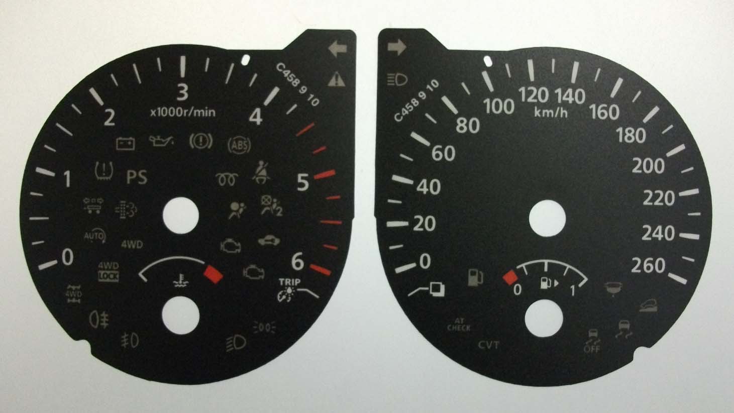 X-Trail, Rogue, Qashqai. MPH to KM/H Conversion Dial for imported vehicle. Part No. C458