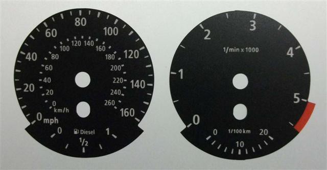 BMW 3 Series (E90-E91-E92-E93) & 5 series (E60-E61), also X1 (E84) and X5 (E70) Diesel Dials. Part No. C480