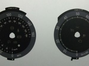 Spider and Brera. KMH to MPH Conversion Dial for imported vehicle. Part No. C489
