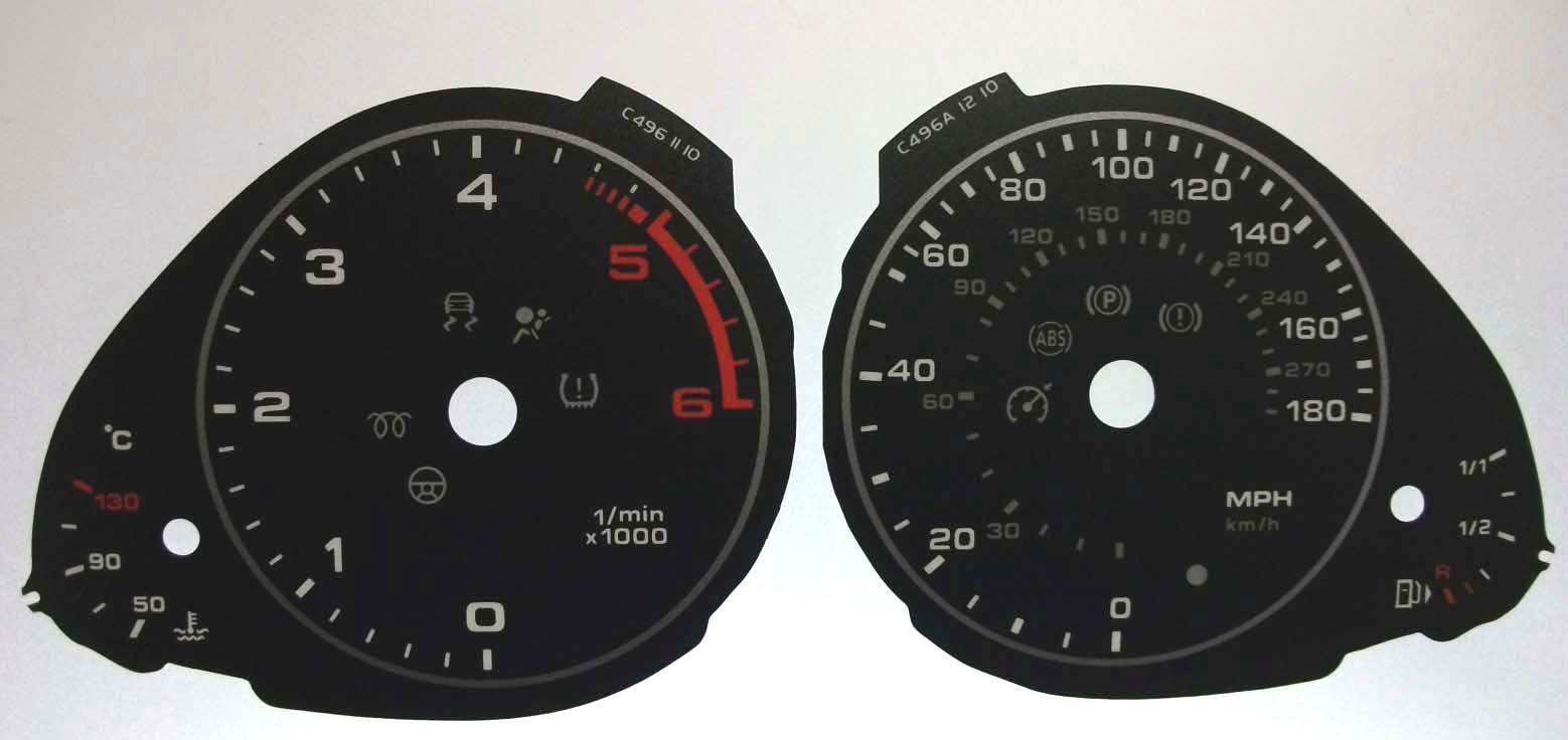 Q5 Diesel. KMH to MPH Conversion Dial for imported vehicle. Part No. C496