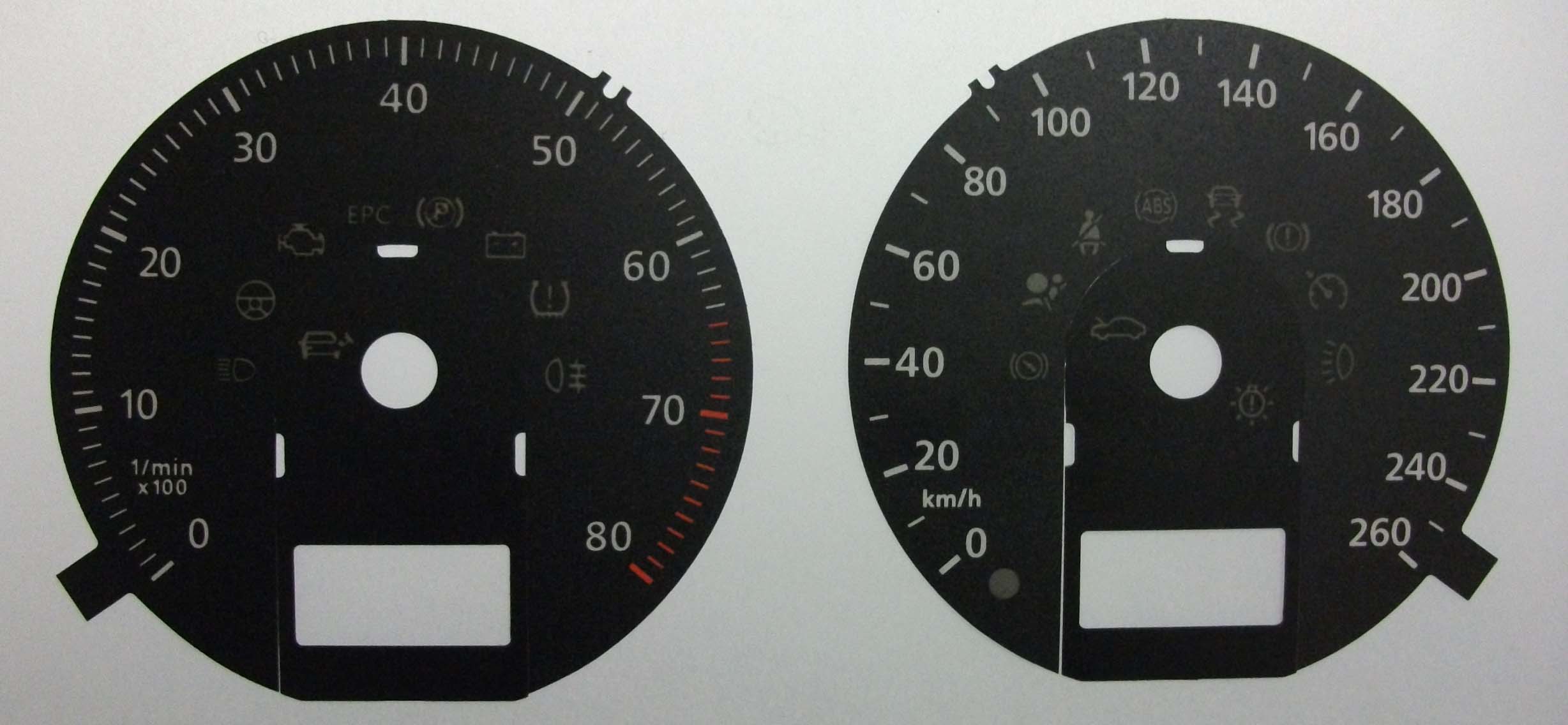 Passat Diesel & Petrol. MPH to KMH Conversion Dial for imported vehicle. Part No. C522 - Image 2