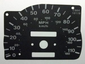 Wizard. KMH to MPH Conversion Dial for imported vehicle. Part No. C664