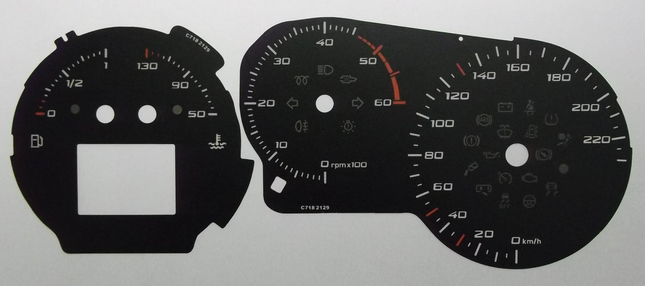 Leon and Altea Dials, MPH to Kmh conversion. Part No. C718