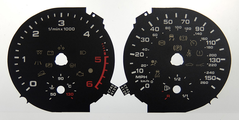 Q3 Diesel. KMH to MPH Conversion Dial for imported vehicle. Part No. C742