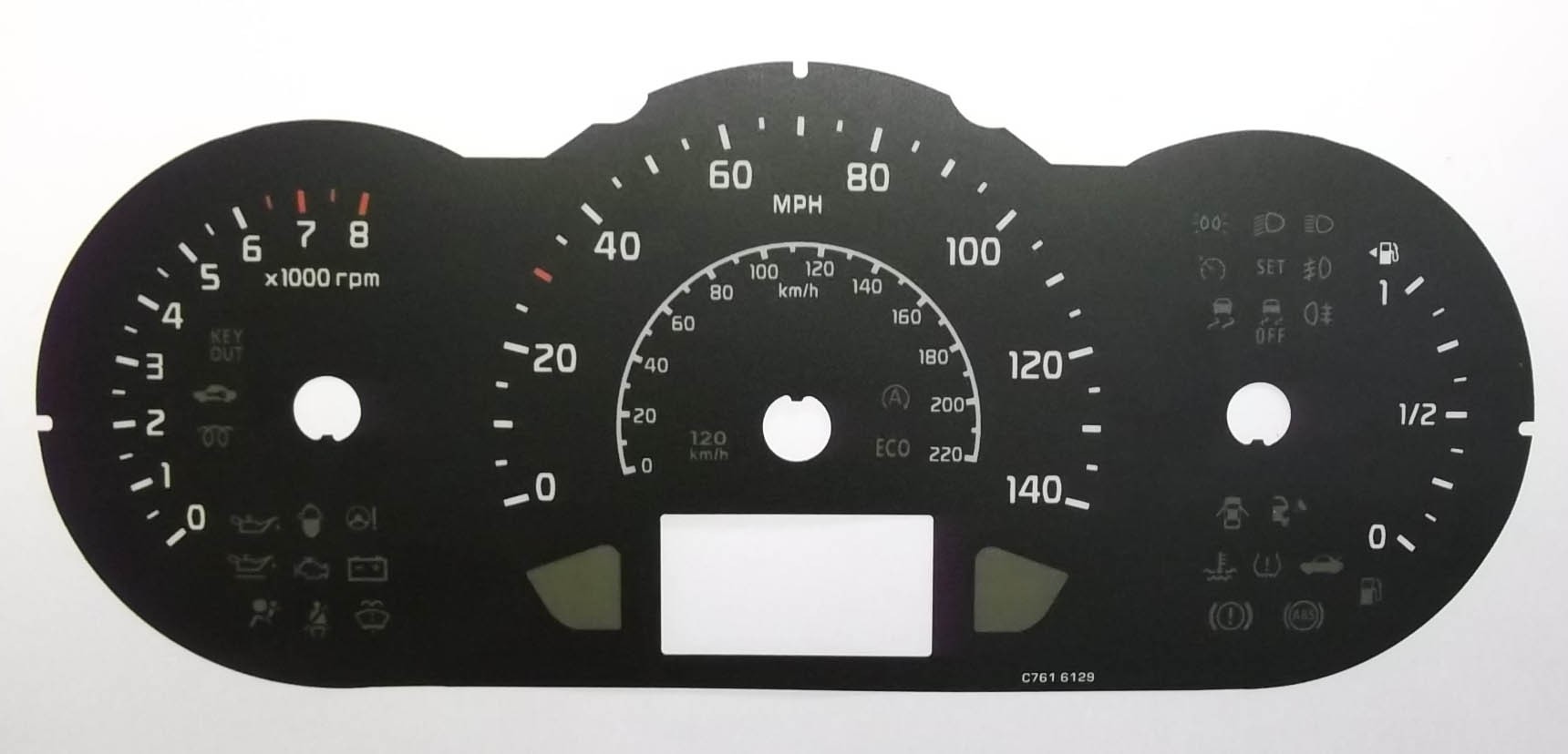 Kia Rio (Petrol), KMH to MPH Conversion Dial for imported / exported vehicle. Part No. C761