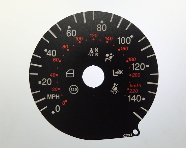 Stilo. KMH to MPH Conversion Dial for imported vehicle. Part No. C793