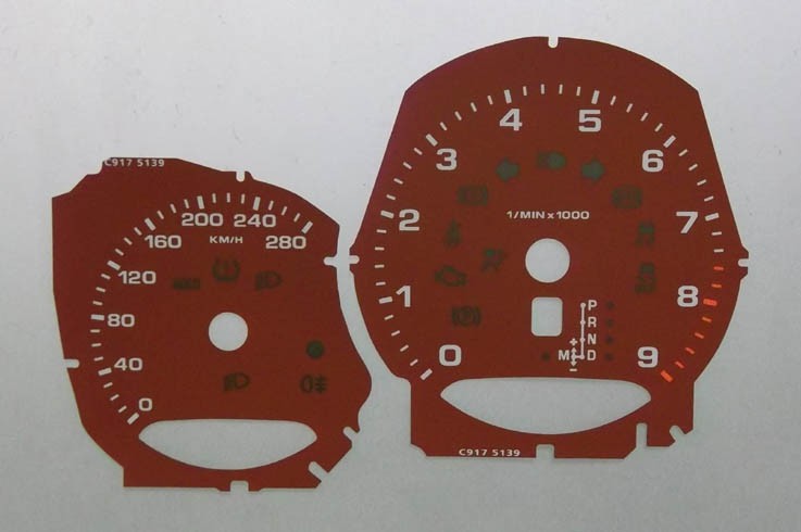Porsche Cayman 2013 on MPH to KMH RED Conversion Dial. Part No. C917RED
