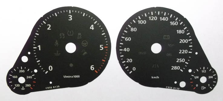 Touareg MK2 2011on. MPH to KMH Conversion Dial for imported / exported vehicle. Part No. C956