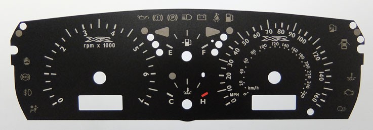 Falcon (BA & BF) XR. KMH to MPH Conversion Dial for imported vehicle. Part No. C136