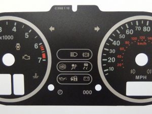Fiesta Mk6 & Fusion (Petrol). KMH to MPH Conversion Dial for imported vehicle. Part No. C368