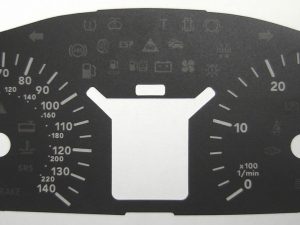 Sprinter and Vito. 140mph / 220kmh. KMH to MPH Conversion Dial for imported vehicle. Part No. C130