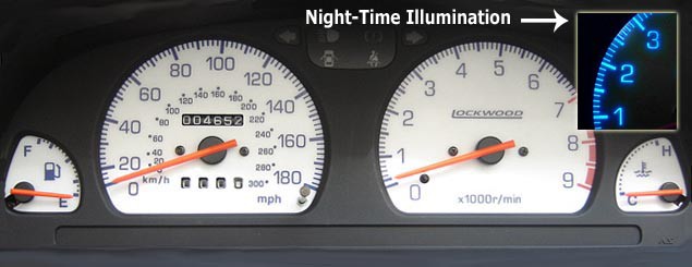 Impreza Dials. Imported Model (93-2001) 180 MPH. Part No 40KKK2