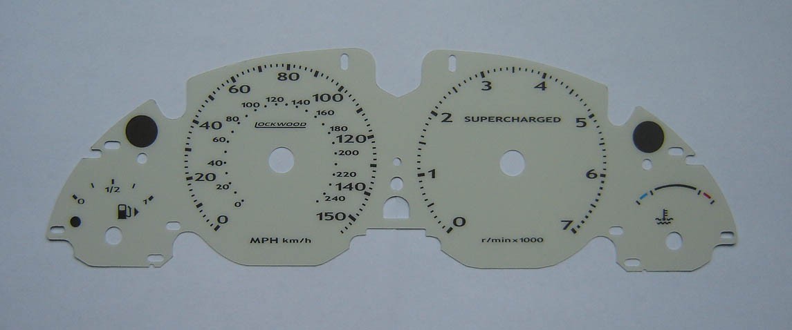 Vogue Supercharged Mk3 (approx 2002 – onwards). KMH to MPH Conversion Dial for imported vehicle. Part No. 8041
