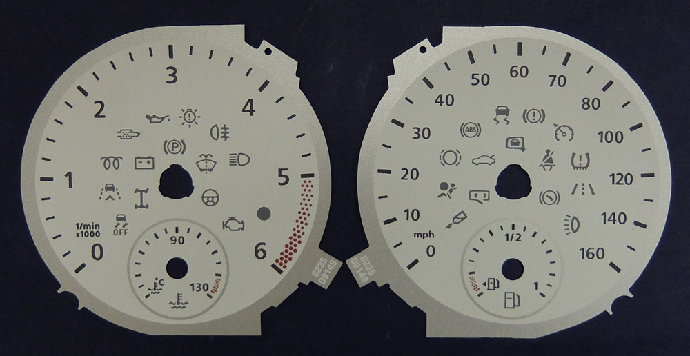 VW Transporter T5 Viper Green and White MPH Dial. Part No. 8235