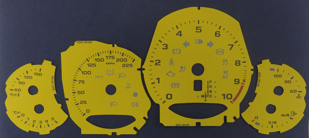 Porsche 991 GT3 RS MPH Replacement Dial. Part No. 8301