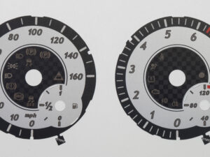 Mercedes A, B, G Class, & CLA. KMH to MPH Conversion Dial for imported vehicle. Part No. C1317