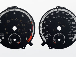 VW Golf 'R'. KMH to MPH Conversion Dial for imported vehicle. 200 MPH. Part No. C1346