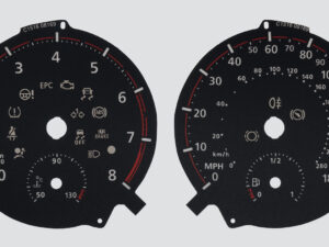 VW Golf GTi Mk7 Clubsport KMH to MPH Conversion Dial for imported vehicle. 180 MPH. Part No. C1516