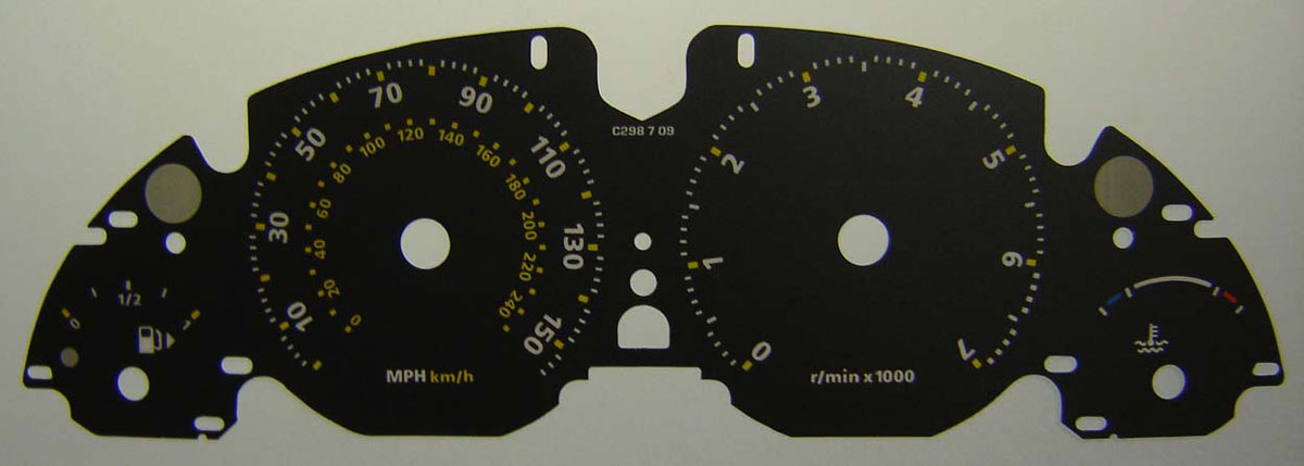 Vogue Supercharged Mk3 (approx 2002 – onwards). KMH to MPH Conversion Dial for imported vehicle. Part No. C298
