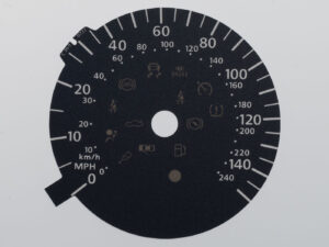 Polo & Amarok. KMH to MPH Conversion Dial for imported vehicle. 140 MPH. Part No. C369