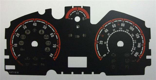 Vauxhall Astra Mk5 VXR (2005 to 2009) Petrol. KMH to MPH Conversion Dial for imported vehicle. Part No. C471