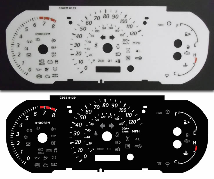 Grand Vitara Auto or Manual. KMH to MPH Conversion Dial for imported vehicle. Part No. C962