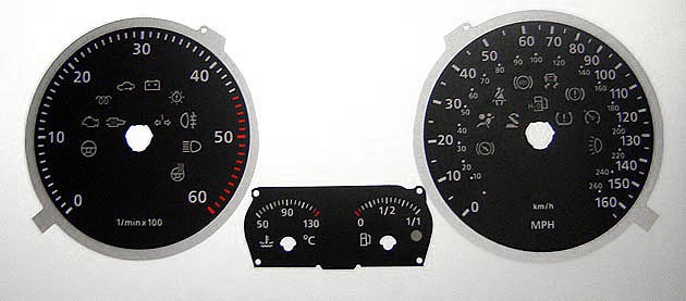 Golf Mk5 and Touran Diesel. 160 MPH. Revs: red line 4500 – 6000. For imported vehicle. Part No. C029