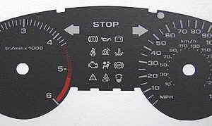 407. KMH to MPH Conversion Dial for imported vehicle. Part No. C071