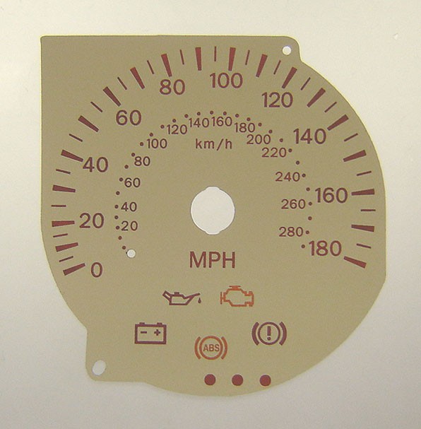 Evolution 7, 8 & 9. KMH to MPH Conversion Dial for imported vehicle. Part No. C078CR