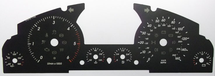 Touareg Diesel. KMH to MPH Conversion Dial for imported vehicle. Part No. C1015