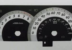 Yaris, Vitz, Echo Mk2. KMH to MPH Conversion Dial for imported vehicle. Part No. C1016