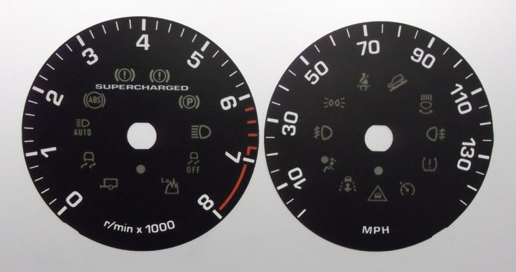 Range Rover Sport Supercharged. Black or Cream. KMH to MPH Conversion Dial for imported vehicle. Part No. C1017SC