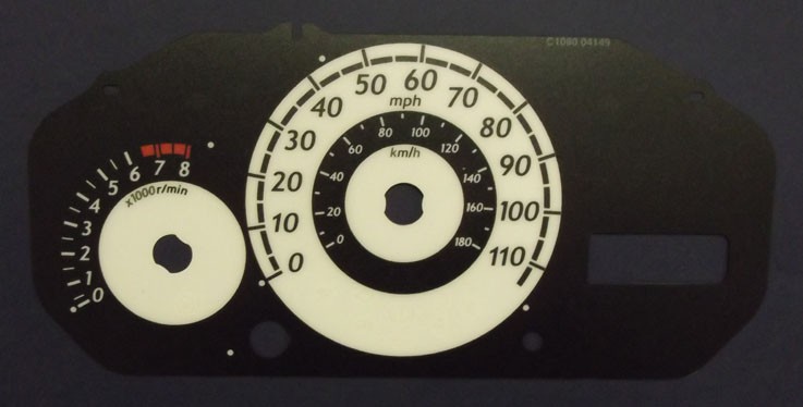 Mazda 2. KMH to MPH Conversion Dial for imported vehicle. Part No. C1080
