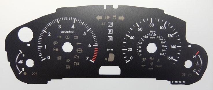Mazda 6 Mk2 Automatic. KMH to MPH Conversion Dial for imported vehicle. Part No. C1087