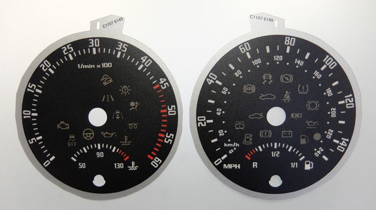 Octavia MK2 Diesel, 09 - 13 approx, Kmh to MPH Dials. Part No. C1107