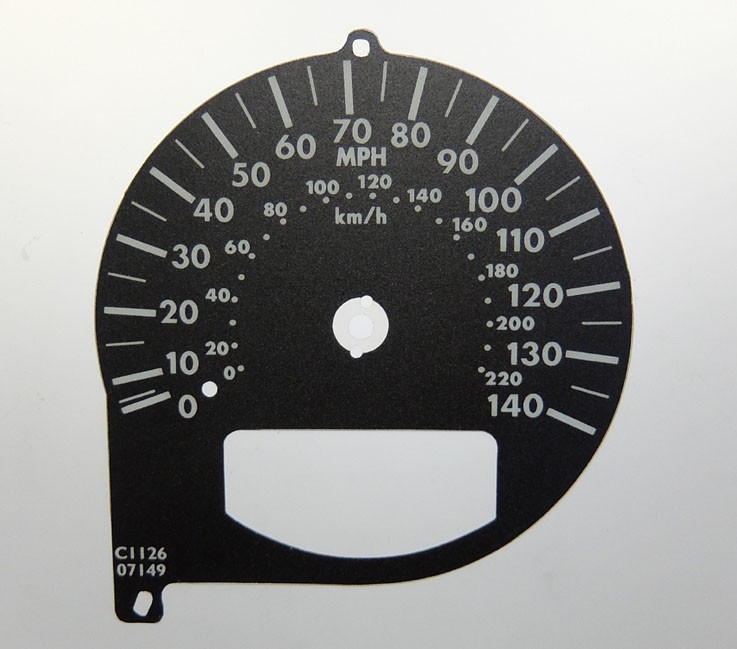 Forester. 220 KMH to 140 MPH Conversion Dial for imported vehicle. Part No. C1126