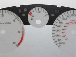 407 KMH to MPH White Conversion Dial for imported vehicle. Part No. C1129