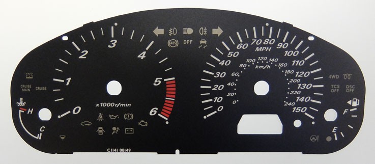Mazda 6 Diesel. KMH to MPH Conversion Dial for imported vehicle. Part No. C1141