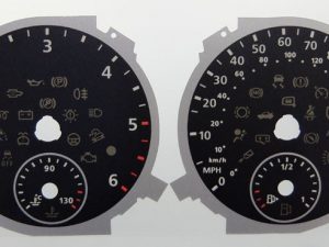 VW Tiguan Diesel 150MPH / 240kmh. KMH to MPH Conversion Dial for imported vehicle. Part No. C1147