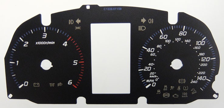 Outlander. Diesel, 2012 onward, KMH to MPH Conversion Dial for imported vehicle. Part No. C1226