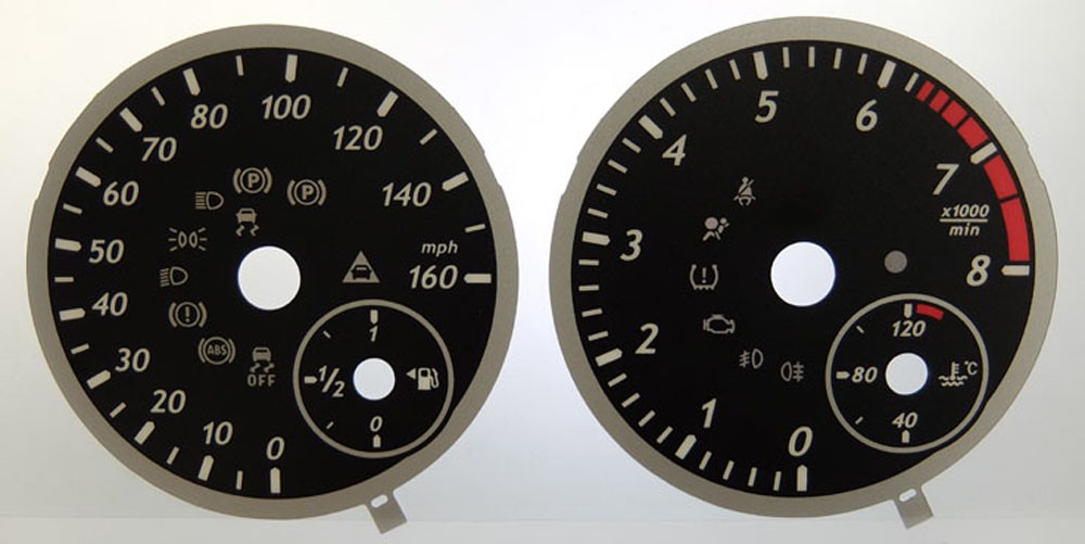 Mercedes A & B Class. KMH to MPH Conversion Dial for imported vehicle. Part No. C1303