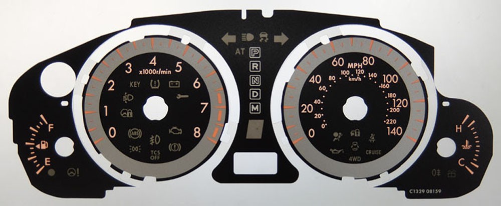 Mazda CX9. KMH to MPH Conversion Dial for imported vehicle. Part No. C1329